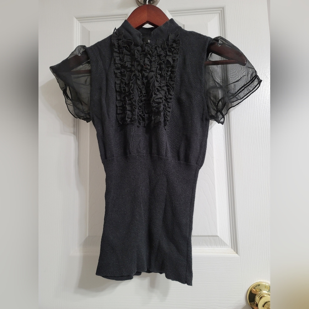 Ruffle front top